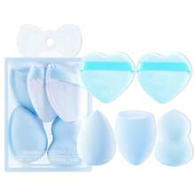 5 PCS/1 Set Makeup Tools Love Powder Puff Face Dry And Wet Dual Use Non-Eating Powder Makeup Sponge Face Makeup Puff Tools - Multicolor - View 9