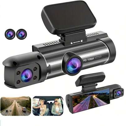 行车记录仪 前置和内置 3.16 英寸 1080p G 传感器 高清夜视 循环录制 广角