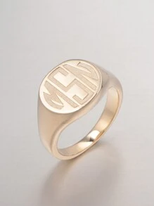 定制 3 个首字母雕刻戒指，时尚欧美风格，父亲节、母亲节、情人节、生日、周年纪念、朋友、同学、毕业典礼、圣诞节、高端家庭的绝佳礼物