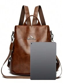 2024 New Hot Women's Backpack Designer High Quality Soft Leather Simple Fashion Backpack Large Capacity Antitheft Shoulder Bags - Brown - View 5