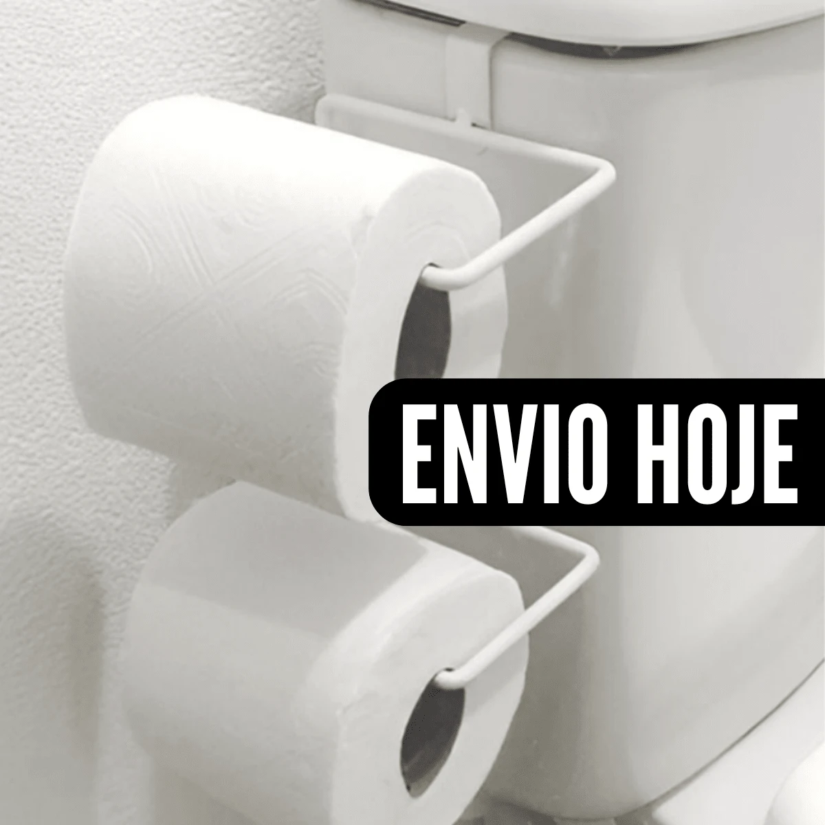 Double Toilet Paper Holder For Toilet Tank Silver Chrome White Black - 白色雙撐 - 查看 1