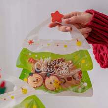 10 cái/gói Túi đựng quà cây thông Noel, kẹo, bánh quy, túi xách đựng thực phẩm sô cô la, túi đựng quà có dây rút và khóa kéo - Nhiều màu - Xem 7