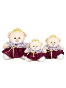 Larger Trio Of Princess Petit Bears With Lace - 18/22/26 - 紅木色 - 查看 1
