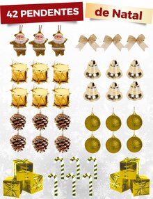 Kit 42 Christmas Tree Ornaments Christmas Decoration Luxury Pine Tree Pendants - 紅色 - 查看 3