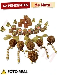 Kit 42 Christmas Tree Ornaments Christmas Decoration Luxury Pine Tree Pendants - 紅色 - 查看 4