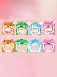 100pcs/Pack Four-In-One Cartoon Party Gift Baking Packaging Self Adhesive Bags Wedding Party Gift Bags School Supplies Food Bag Food Box Suitable For Candy Chocolate Cookies Etc.