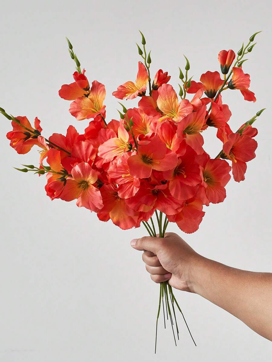 2pcs/6pcs 55cm Artificial Daffodil & Magnolia Silk Flowers, Suitable For Home, Living Room, Wedding, Dining Table Decor, Romantic Theme, Valentine's Day, Gift, Birthday, Graduation Ceremony