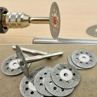 22mm Rhinestone Cutting Wheel For Rotary Tools, 10pcs Cutting Discs, 2pcs Mandrels, Rhinestone Saw Blade Mini Rhinestone Cutting Disc,Tool Accessories