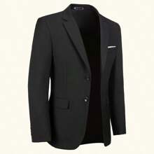 Mens Suit Jackets Casual Two Button Slim Fit Blazers Suit Separates Coat Sport Coats For Wedding Prom Party - màu đen - Xem 4