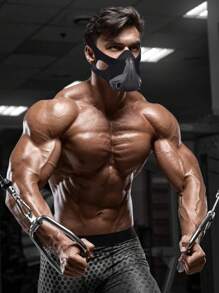 1 pieza Máscara de entrenamiento de capacidad pulmonar para correr, que simula la resistencia cardiopulmonar a la altitud alta, hipoxia y autotortura física para acondicionamiento físico - Negro - Ver 2