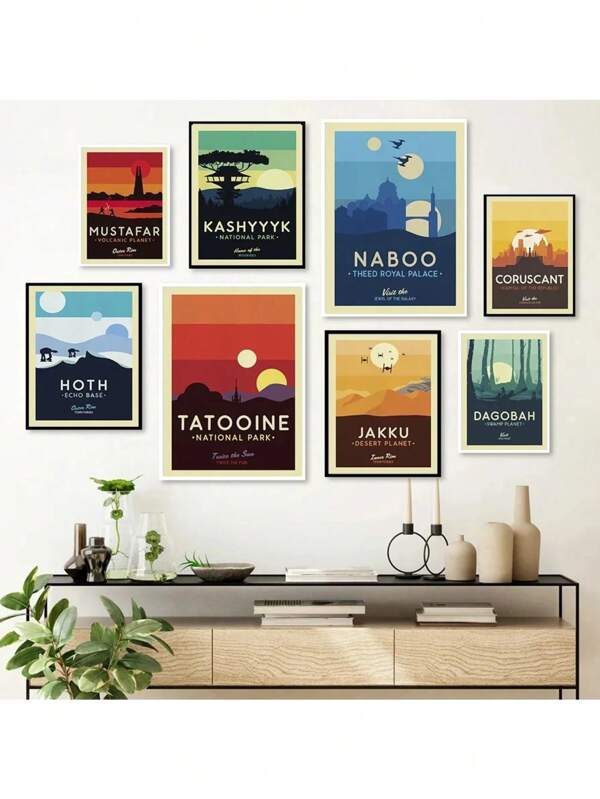 1pc Retro Tatooine Planet Hoth Star Abstract Landscape Canvas Painting Prints Wars Minimal Movie Posters For Living Room Home Decor No Frame