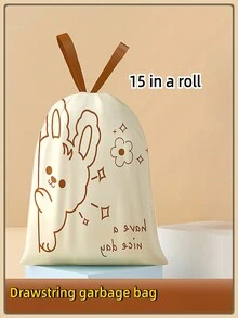 Trash Bags With Drawstring, Household Disposable Printed Trash Bags For Kitchen, Dormitory And Living Room With Multiple Specifications Available. - Multicolor - View 7