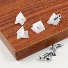 50pcs Drawer Support Wedges With Screws - Durable Plastic & Metal Brackets For Cabinets, Bookshelves & Drawers - 90 Degree Angle Fasteners For Home Repair