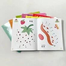 趣味点点画书，益智蒙特梭利玩具幼儿园启蒙绘画书，8个主题数字字母与动物认知，12/18/24/36色蜡笔，油画，粉彩涂鸦涂色书，培养孩子绘画天赋最理想的礼物 - 彩色 - 查看 8