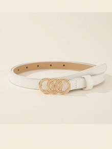 1/3 件多色三圈环基本款细腰带，适合女士休闲裙装 - 彩色 - 查看 6