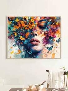 Tranh khảm kim cương 5D DIY chân dung người phụ nữ đáng yêu, Bộ tranh kim cương khảm trang trí tường nhà - Nhiều màu - Xem 1