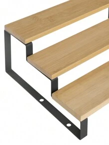 SONGMICS Especiero, Juego de 2 Estante para Especias, Especiero Extensible de 3 Niveles, de Bambú, Apilable, para Despensa, Encimera, Mostrador, Natural y Negro MKCS016N01 - Negro - Ver 10