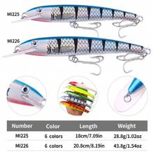 HENGJIA 6PCS 18CM28.8g/20.8CM43.8g Heavy Weight Fishing Lure Minnow Artificial Hard Baits Wobblers Tackle Carp Pike Walleye Sea Fishing - Multicolor - View 2