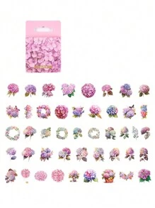 1 scatola 45 pezzi Adesivi decorativi romantici rosa per piante e fiori per scrapbooking