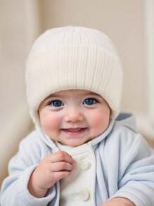 3pcs Baby Boy Girl Newborn Essentials Kids Beanie Hat, Infant Toddler Winter Warm Knit Fitted Cap Baby Accessories Things Bonnets - Multicolor - View 3