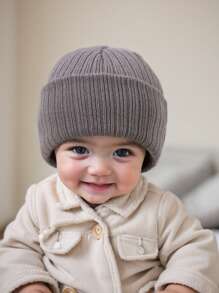 3pcs Baby Boy Girl Newborn Essentials Kids Beanie Hat, Infant Toddler Winter Warm Knit Fitted Cap Baby Accessories Things Bonnets - Multicolor - View 4