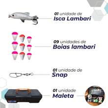 Kit completo de pesca  com 2 varas telescópicas + 2 Molinetes Ultra light + Maleta com iscas e acessórios