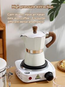 Aluminum Moka Pot Coffee Espresso Moka Coffee Maker Moka Pot For Coffee Lover Color Aluminum Moka Pot Stovetop Italian Coffee Maker Espresso Mocha Pot For Coffee Lover New Creative Italian Style Percolator Tool, Aluminum Moka Pot Espresso Moka Coffee Maker Moka Pots For Coffee Aluminum Moka Pot Coffee Espresso Cup Coffee Maker With Wooden Handle - Multicolor - View 3