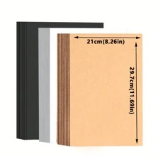 20/50 Blatt 250 g/m² dicker doppelseitiger matter Hartkarton in Weiß und Schwarz, Rindslederfarbe, A4 (8,26 x 11,69 Zoll), Skizzenmalerei, Buntstift, handgefertigt, dickes Hartpapier - 250 g/m² - Übersicht 3