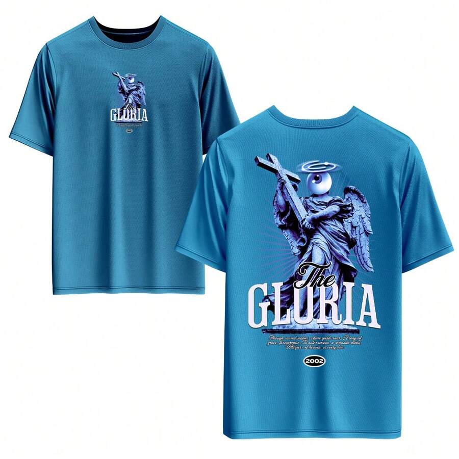 Men's T-Shirt 100% Cotton, Front And Back, Colorful Digital Print, High Resolution, Unisex, Round Neck. - Xem 1