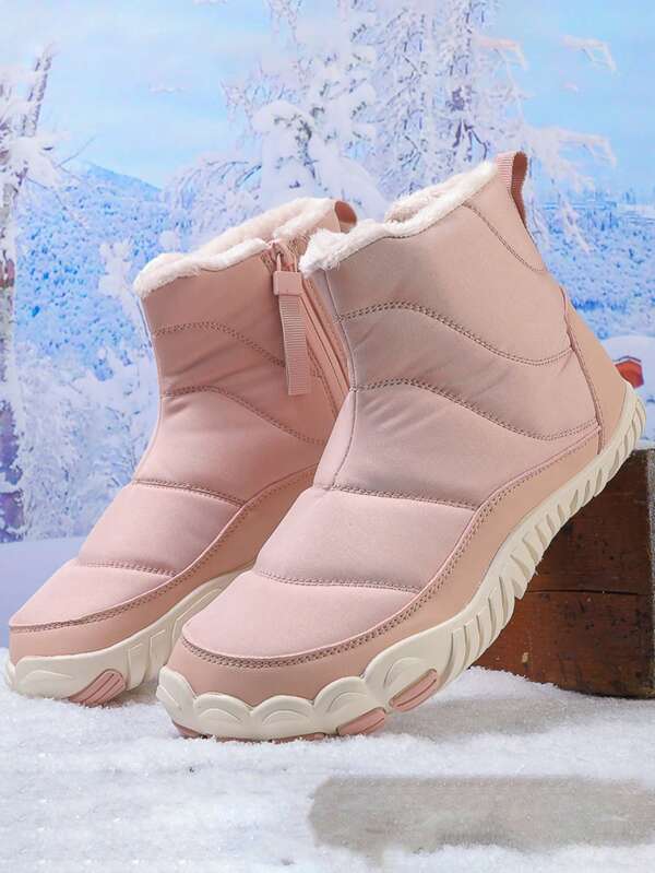 Damen Winter Schneestiefel mit Gummisohle, rutschfest, wasserdicht und thermisch gefüttert, warm