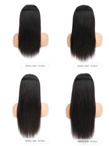 13X4 蕾丝前直发人发假发 女士预拔雷米无胶巴西高清透明蕾丝前发假发 180% 密度长发人发蕾丝假发 自然黑色 - Natural Black - 查看 7