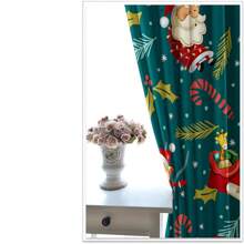 2 rèm cửa Giáng sinh, rèm cửa in hình ông già Noel hoạt hình, rèm cửa 100% polyester cho phòng ngủ, phòng khách, trang trí cửa sổ nhà bếp - màu sắc - Xem 5