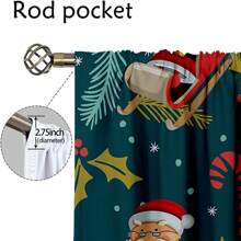 2 rèm cửa Giáng sinh, rèm cửa in hình ông già Noel hoạt hình, rèm cửa 100% polyester cho phòng ngủ, phòng khách, trang trí cửa sổ nhà bếp - màu sắc - Xem 4