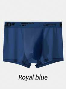 4 Pieces Men's Ice Silk Underwear Printed Waist Lightweight Breathable Sports Boxer Shorts