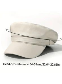 Elegant PU Leather Flat Top Beret Hat For Women - Adjustable Military Navy Hat With British Style - Perfect For Painting And Fashionable Outfits - Multicolor - View 4