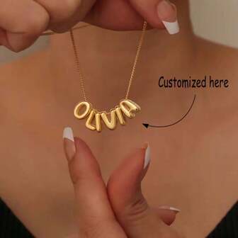 1 pezzo Collana personalizzata con nome, collana con lettera a bolle 3D personalizzata, collana con nome di , regalo per i propri cari, adatta per San Valentino/Festa della mamma/Natale