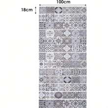 13PCS 18x100CM Stair Stickers Moroccan Mosaic Wall Tile Stickers Peel And Stick Backsplash Self-Adhesive Vinyl Home Decoration DIY Splashbacks For Kitchen Tile Paint Stick On Tiles - 13pcs Multicolour - View 3