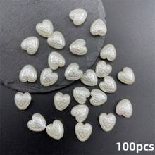 100pcs Shimmering Love Pearl Confetti , Faux Pearl Design Romantic Sprinkling Decor For Weddings Parties Holidays Favor Props,DIY Crafting Bracelets, Earrings, Pendants, Accessories(Heart,Star,Bow,Sakura,Beads),Christmas