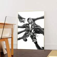 1 件/套复古黑白欢呼印刷帆布海报，黑白鸡尾酒帆布墙艺术礼物，非常适合家庭办公室、餐厅或客厅墙壁装饰，不含框架 - 黑與白 - 查看 2