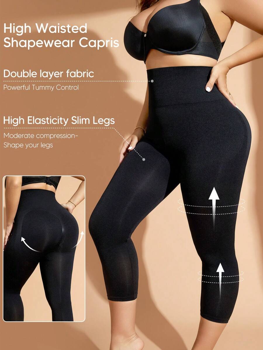 1Pc Women's Shapewear Shorts Tummy Control, High Waisted Body Shaper Shorts Butt Lifting Panties Thigh Slimmer Plus Size Shapewear Bottoms  For Underwear