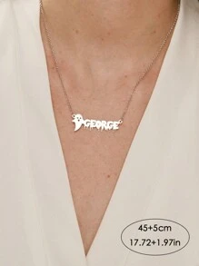 Halloween Pumpkin Ghost Bat và các yếu tố ma thuật khác Vòng cổ thép không gỉ theo phong cách Gothic, có thể tùy chỉnh với tên tiếng Anh được cá nhân hóa, Quà tặng vòng cổ phụ kiện Halloween độc đáo Một món quà bất ngờ sáng tạo hoàn hảo để tặng cho những người thân yêu, bạn bè và gia đình. Đây là một món quà tuyệt vời cho Ngày của Mẹ, Ngày lễ tình nhân, Sinh nhật, Kỷ niệm, Lễ tốt nghiệp và Giáng sinh. Đây là một món quà lý tưởng cho Thời trang sáng tạo - Bạc - Xem 2