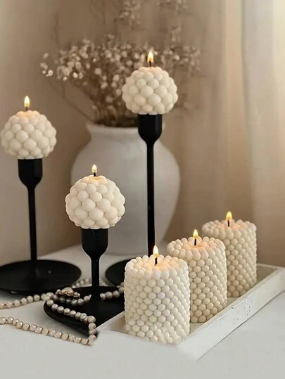 رمضان زينة رمضان 1 قطعة شمعة قبة الفقاعات الاسطوانية اليدوية- شمع الصويا العطري، مصنوعة يدويًا، دعامة تصوير، ديكور المنزل، هدية عيد الأم، هدية عيد الميلاد، الاسترخاء، تحسين الجو الهادئ، ديكور الغرفة، الهدايا