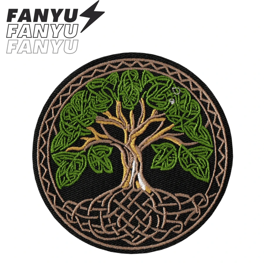 3.5 Inch Colorful World Tree, Celtic Tree Of Life, Punky Cool Rock Cartoon Outdoor Adventure Motorcycle Riding Sew On Patch DIY Clothing Accessories Embroidery Patch Iron On Applique Halloween Summer, School