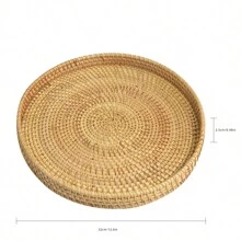 Handmade Woven Rattan Fruit Basket, Bread Basket, Home Living Room Storage Baskets, Round Tea Snack Coffee Serving Tray,Kitchen,Kitchen Accessories,Kitchen Tools,Organiser Kitchen,Makeup Organizer,Wedding Items,Flower Decorations,Home Stuff,Table,Home Decorations,Home Organization And Storage,Room Decor,Room Decor Bedroom