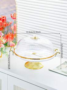 1pc Nordic Style Cake Stand - PS Plastic Construction With Convenient Lid, Multi-Purpose Dessert Display Tray, Spacious Breakfast Serving Platter, Attractive Fruit Plate - Perfect For Home Decor And Party Celebrations, Ideal For Displaying And Serving Various Treats,Kitchen,Christmas Gift - Multicolor - View 12
