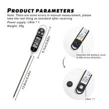 1pc Electronic Liquid Temperature Thermometer Probe-Type Kitchen Food & Liquid Temperature Measuring Tool, For Milk, Oil, Water, BBQ