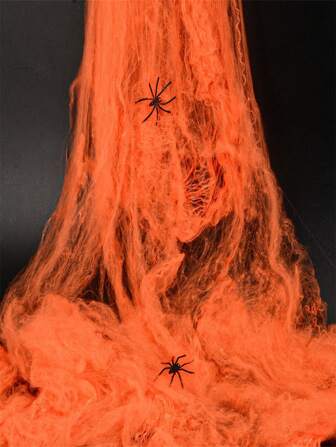 1 件，20/40/60/100 克蜘蛛网万圣节装饰赠品，附赠假蜘蛛，超强弹性蜘蛛网，适用于万圣节室内外派对用品