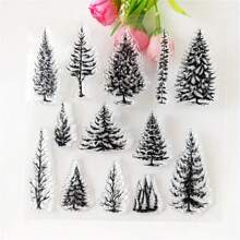 圣诞树/树印章/印章用于 DIY 剪贴簿/卡片制作/相册装饰硅胶印章工艺品 - 無色 - 查看 4