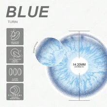 EYESHARE 1 Paio di Lenti a Contatto Colorate Morbide, Sostituzione Annuale, 14,2mm, Adatte per Costumi di Ognissanti - Blu - Visualizzare 4