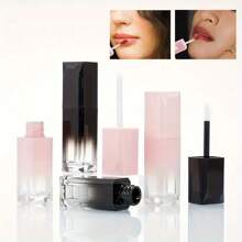 3 piezas/4ml/0.13oz Envases rellenables portátiles para maquillaje, contenedores de lápiz labial con aplicador de varilla, botella vacía multifuncional para brillo de labios, vial de almacenamiento rellenable para muestras, tubo vacío de brillo de labios con tapa poligonal degradada, herramientas de maquillaje - Multicolor - Ver 1